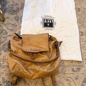 Frye Caramel Leather Backpack